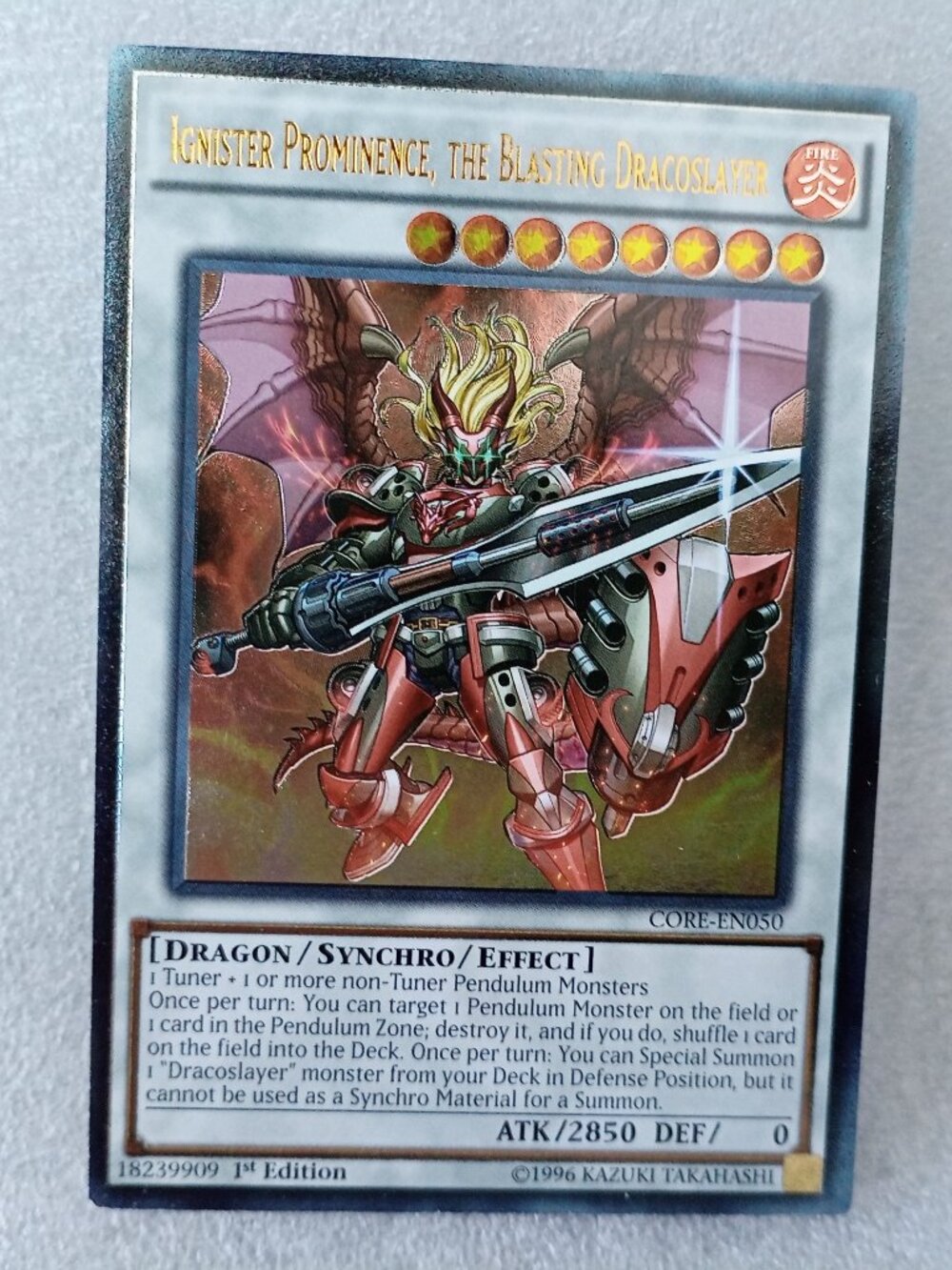 YuGiOh Ignister Prominence, the Blasting Dracoslayer CORE-EN050 NM